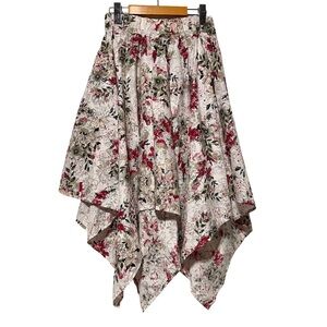 Y2K handmade | Y2K does boho Floral Metallic Handkerchief Skirt | S–M